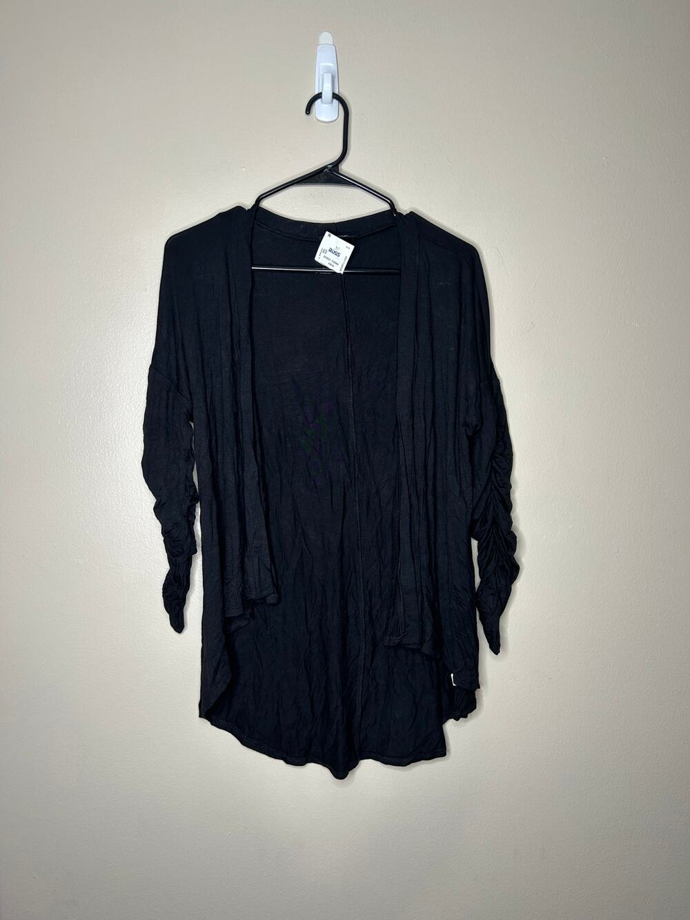 NWT Women’s Size Large J.M. Fleurette Black Open Front Cardigan Sweater
